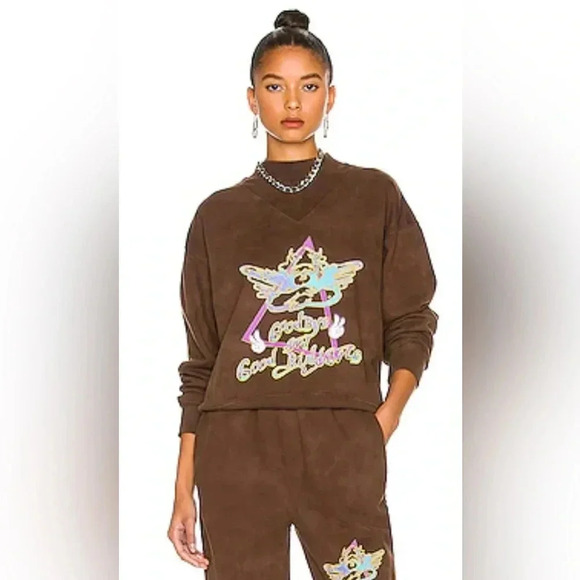 Boys Lie Tops - Boys Lie Sweatshirt Women’s Small Goodbye and Good Riddance Brown